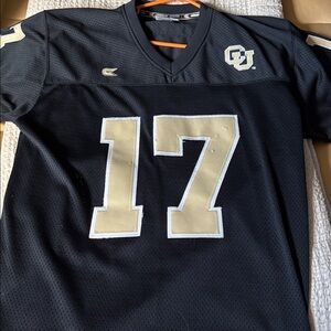 CU stitched black football jersey #17